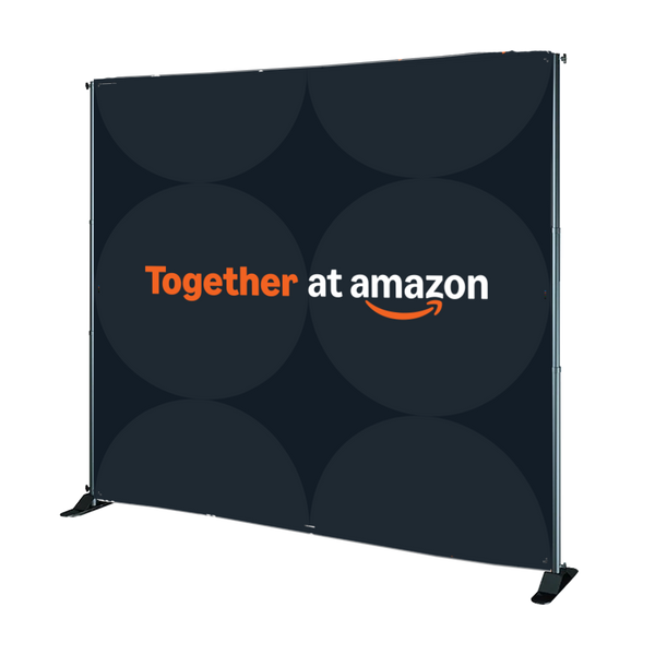 Together at Amazon Branded Step and Repeat 8x8 Option 2 - Horizontal with circles