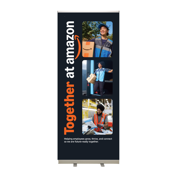 Together at Amazon Roll-Up Banner Squid Ink Option 2 - WW Operations Amazon Employees