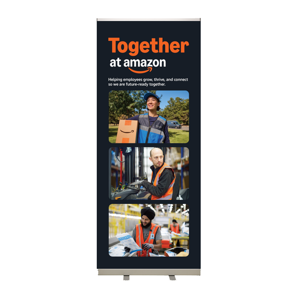 Together at Amazon Roll-Up Banner Squid Ink Option 5 - WW Operations Amazon Employees V2