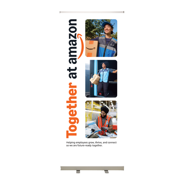 Together at Amazon Roll-Up Banner White Option 2 - WW Operations Amazon Employees