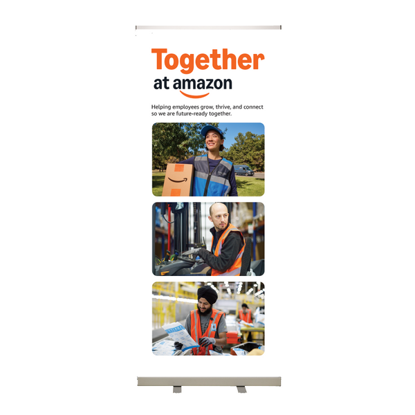 Together at Amazon Roll-Up Banner White Option 5 - WW Operations Amazon Employees V2